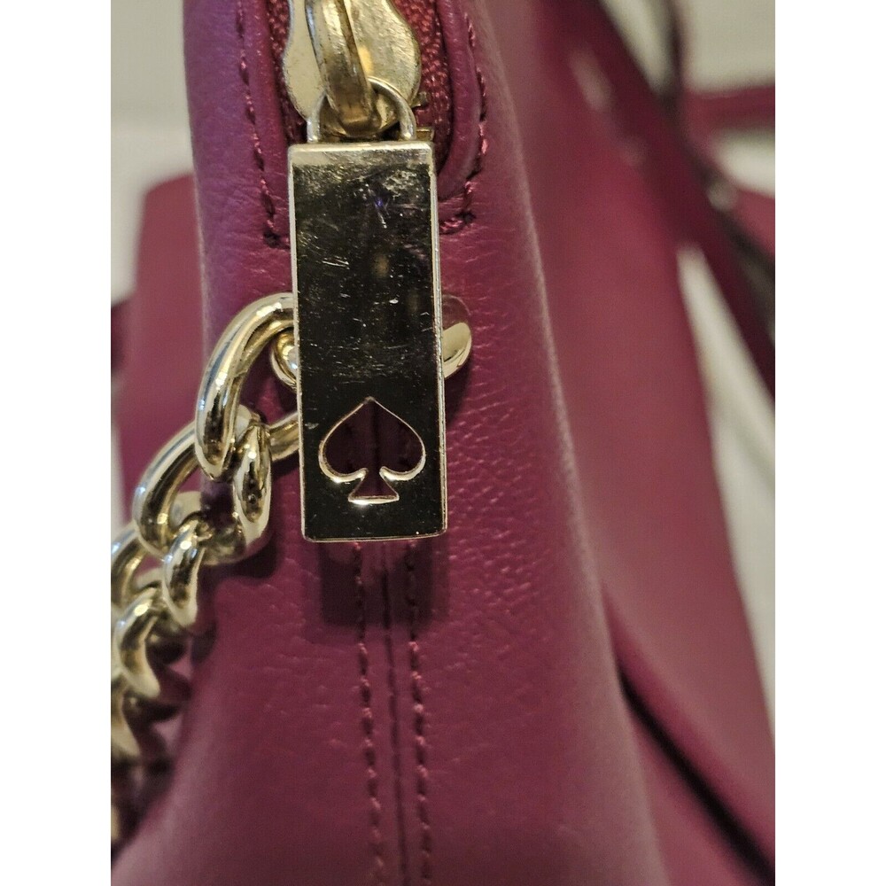 Kate Spade NY Keanette Anna Court Leather Crossbody Bag Shoulder Bag Red Plum - Picture 4 of 12